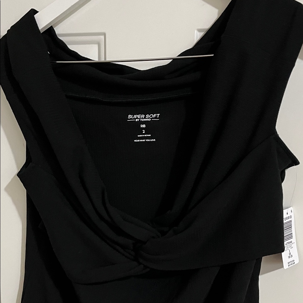 Torrid Black Ribbed Knit Top